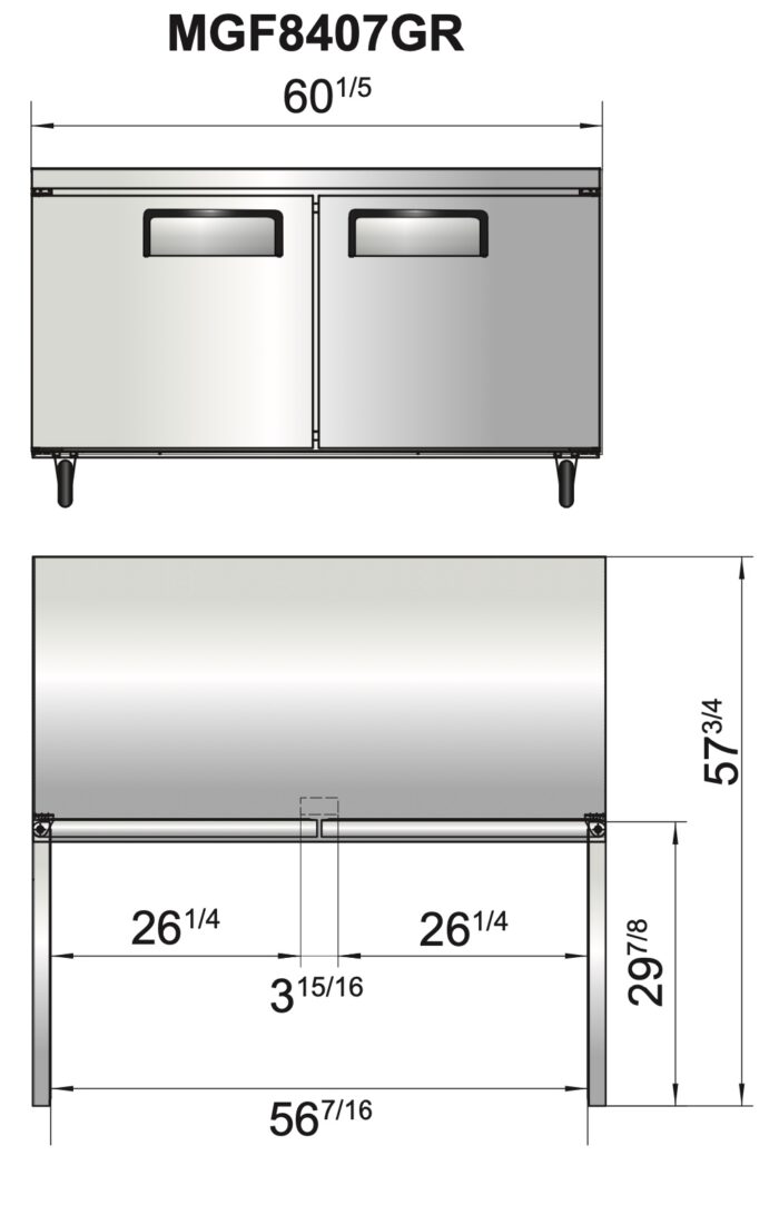 Atosa — MGF8407GR — 60″ Undercounter Freezer - Image 2