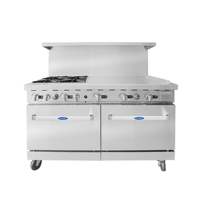 CookRite – AGR-4B36GR — 60″ Gas Range with Four (4) Open Burners & 36 ...